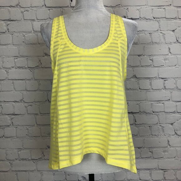 Zyia Nimbus Split Back Tank Size M Yellow Stripe - Picture 1 of 6